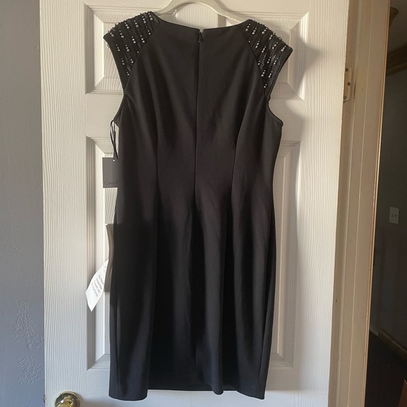 NWT. Calvin Klein Cap Sleeve Embellished Sheath Dress. - Picture 5 of 5